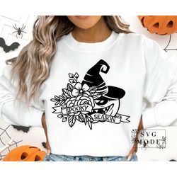 Spooky Season SVG PNG, Floral Pumpkin Svg, Spooky Vibes Svg, Flower Pumpkin Svg, Funny Halloween Svg, Halloween Shirt Sv