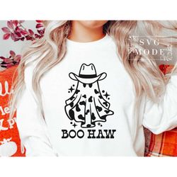 Boo Haw SVG PNG PDF, Cowboy Ghost Svg, Halloween Svg, Funny Halloween Shirt Svg, Western Ghost Svg, Cowboy Hat Svg, Hall
