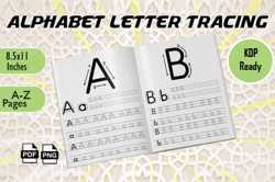 Alphabet Letter Tracing Worksheets PDF KDP Interior 26 Pages No Bleed Source File Included 8.5 x 11 Print Ready