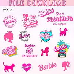 16 Svgs Bundle, Pink Doll Svg, Instant Download