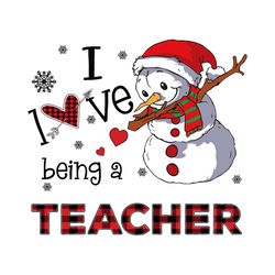 I Love Being A Teacher Svg, Christmas Svg, Xmas Svg, Christmas Gift, Snowman Svg, Dabbing Snowman, Career Svg, Jobs Svg,