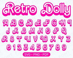 Retro Dolly Letters, Doll Font SVG, PNG, Cute Princess Letters