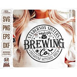 Halloween Witch Brewing Co. SVG PNG DXF, Hocus Pocus Shirt Sublimation, Sanderson Sisters DtF Transfer, Cricut Cutting F
