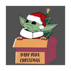 Baby Yoda In Christmas Box Svg, Christmas Svg, Xmas Svg, Merry Christmas, Christmas Yoda, Yoda Svg, Baby Yoda Svg, Yoda