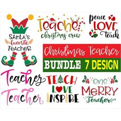 Teacher Christmas Crew Svg,Peace Love Teach Svg,One Merry Teacher Svg,Teacher Svg,Christmas Teacher Svg,Santas Favorite