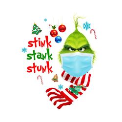 Stink Stank Stunk Grinch Wearing Mask Png, Christmas Png, Merry Christmas, Christmas Gift, Grinch Png, Stink Stank Stunk