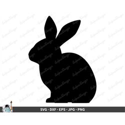 Pet Bunny SVG  Clip Art Cut File Silhouette dxf eps png jpg  Instant Digital Download