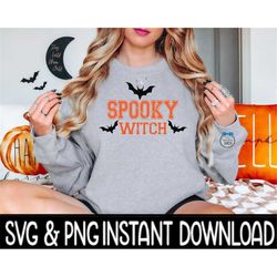 Spooky Witch SVG, Spooky Retro Ghost Halloween SVG, Halloween PNG, Instant Download, Cricut Cut File, Silhouette Cut Fil