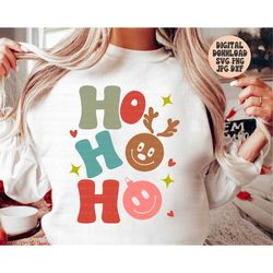 Retro Christmas Svg Png Jpg Dxf, Joy Svg, Ho Ho Ho Svg, Reindeer, Vintage Christmas Svg, Holiday Shirt Design, Silhouett