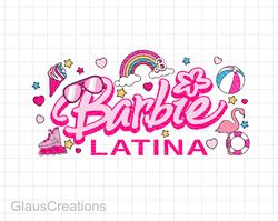 Latina Barb Pink Png file, Latina T-shirt,Latin Pink Doll Png File, Girls Doll Digital Png File for Sublimation Retro Pi
