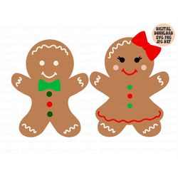 Gingerbread Cookies Svg Png Jpg Dxf, Gingerbread Man Svg, Gingerbread Girl Svg, Gingerbread Png, Gingerbread Dxf, Ginger