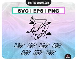 BTS Whale Svg , Kpop Star PNG , BTS seven printable decal , Vector files for Cricut