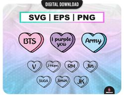 I purple you Svg , Kpop Star , BTS PNG , Bts Printable Decal , Vector files for Cricut