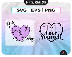 Love yourself BTS  Svg , Kpop Star , BTS PNG , Bts Printable Decal , Vector files for Cricut