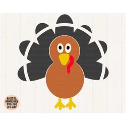 Thanksgiving Turkey Svg, Png, Jpg, Dxf, Turkey Svg, Thanksgiving Svg, Cute Turkey Svg, Kids Svg, Cut File, Silhouette, C