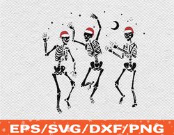 Christmas Party Dancing Skeleton Svg, Eps, Png, Dxf, Digital Download