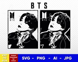 BTS Jimin Stencil , Svg, Png, Ai , Digital Download cut file template for Cricut silhouette vector