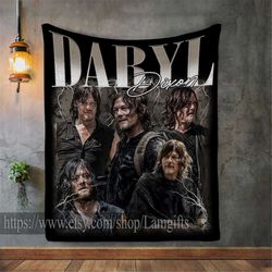 Daryl Dixon Blanket, Daryl Dixon Photo Blanket, Daryl Dixon Norman Reedus Throw Blanket, Norman Reedus Blanket Collage,