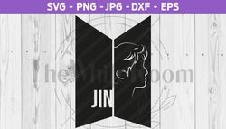 BTS Jin SVG - BTS cut file - Bts logo - Instant download, digital file, png, eps, dxf