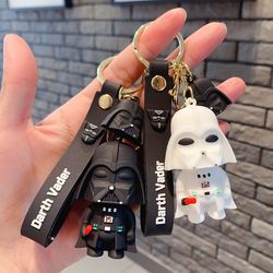 Classic Sci-fi Movie Star Wars Keychain Darth Vader Cute Silica Pendant Keyring Accessories Key Holder Bag
