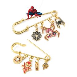 Avengers Superhero Iron Man Spiderman Charm Pendant Pin Safety Pin Metal Badge Fashion Jewelry Accessories