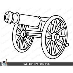 Cannon War Battle SVG  Clip Art Cut File Silhouette dxf eps png jpg  Instant Digital Download