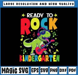Ready To Rock Kindergarten Dinosaur Svg, Back To School Svg, Dinosaur Design, Kindergarten Svg Png