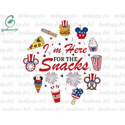 I'm Here For The Snack, 4th Of July Funny American USA Svg, The Fourth of July, The Independence Day, Svg, Png Files For