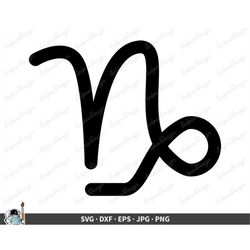 Capricorn Astrology Sign SVG  Clip Art Cut File Silhouette dxf eps png jpg  Instant Digital Download
