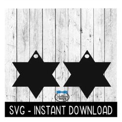 Earring SVG, Star Of David Earring SVG, Jewish Star Earring SVG, Instant Download, Cricut Cut Files, Silhouette Cut File