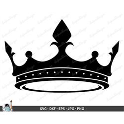Princess Queen or King Crown SVG  Clip Art Cut File Silhouette dxf eps png jpg  Instant Digital Download