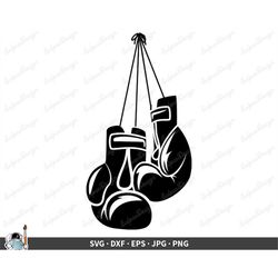 Boxing Gloves SVG  Clip Art Cut File Silhouette dxf eps png jpg  Instant Digital Download