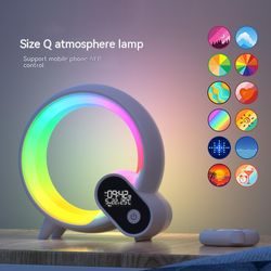 Creative Q Light Analog Sunrise Digital Display Alarm Clock Bluetooth Audio Intelligent Wake-up Q Colorful Atmosphere