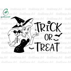 Trick Or Treat Svg, Princess Mermaid Svg, Halloween Svg, Spooky Vibes Svg, Bat, Witch Svg, Holiday Season