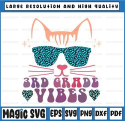 Back To School Png, 3th Grade Vibes Leopard Tie Dye Png, Cat Girl Eyes Png, Back To School Cat Kitty Leopard Png