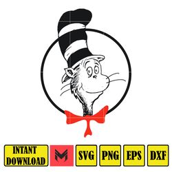 Dr.Suess Svg, Dxf, Png, Dr.Suess book Png, Dr. Suess Png, Sublimation, Cat in the Hat cricut, Instant Download (9)