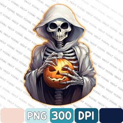Halloween Ghost Skeleton Png, Spooky Witch Skull, Horror Pumpkin, Sublimation, Instant Download Digital Download Shirt D