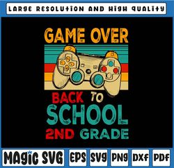 Back To School Game Over 2nd Grade Png, First Day Of School Funny Gamer Png, Gaming School Png