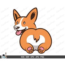 Corgi Dog Butt SVG  Clip Art Cut File Silhouette dxf eps png jpg  Instant Digital Download
