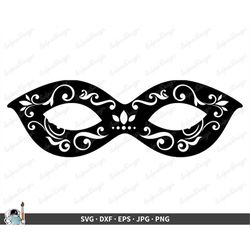 Masquerade Mask SVG  Clip Art Cut File Silhouette dxf eps png jpg  Instant Digital Download