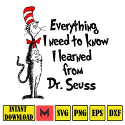 Dr.Suess Svg, Dxf, Png, Dr.Suess book Png, Dr. Suess Png, Sublimation, Cat in the Hat cricut, Instant Download (82)