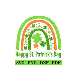 Happy St. Patrick's Day, Rainbow DIY Tshirt Design, svg-png-pdf-dxf