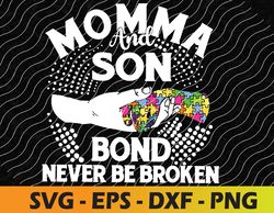 Mama And Son Bond Never Be Broken, autism mom support puzzle Svg, Eps, Png, Dxf, Digital Download
