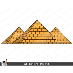 Egyptian Pyramids SVG  Clip Art Cut File Silhouette dxf eps png jpg  Instant Digital Download