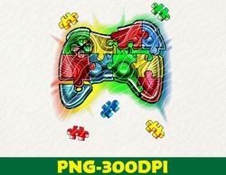 Autism Awareness Video Game Controller Puzzle Piece Boys PNG, Digital Download