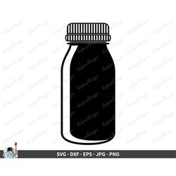 medicine bottle svg  cough syrup clip art cut file silhouette dxf eps png jpg  instant digital download