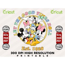 Retro PNG, Let the good times roll Svg, Retro Mickey Svg, Family trip svg, Mickey And Friends Svg, Pdf, Jpg, Png, Ai Pri