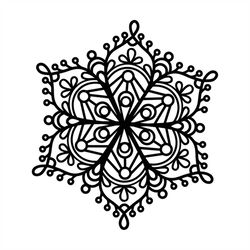 Snowflake Mandala Svg, Flower Svg, Snowflake Svg, Mandala Svg, Snow Pattern Svg, Birthday Gift Svg, Gift For Girl Svg, F