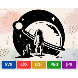 Space | svg - eps - dxf - png - jpg | Silhouette Cameo | Cricut Explore | Black and White Vector Cut file for Cricut