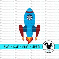 Rocket ship, Astronaut, Space man, NASA, Spaceship, Outer Space Birthday SVG, Clipart Print and Cut File, Digital Downlo